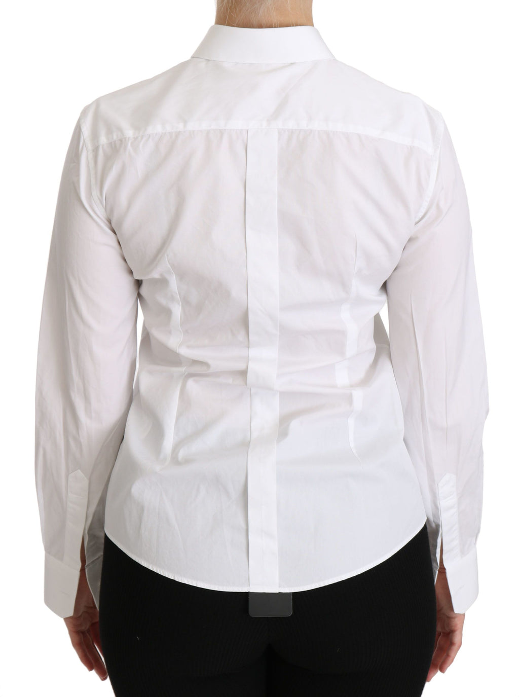 Weißes Poloshirt mit Kragen und langen Ärmeln