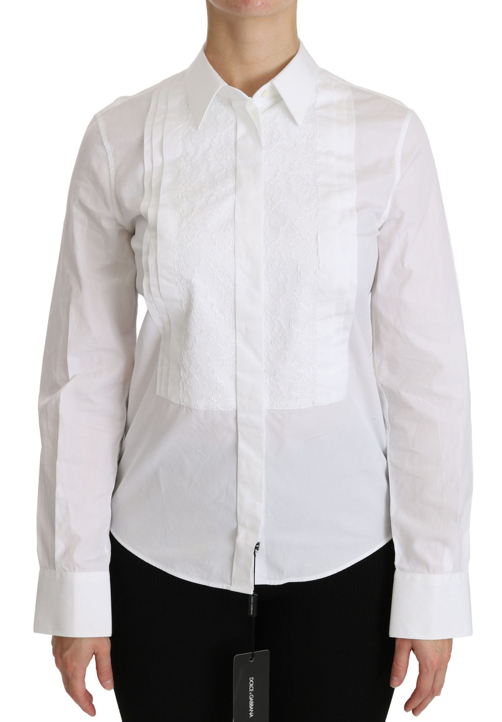 Weißes Poloshirt mit Kragen und langen Ärmeln