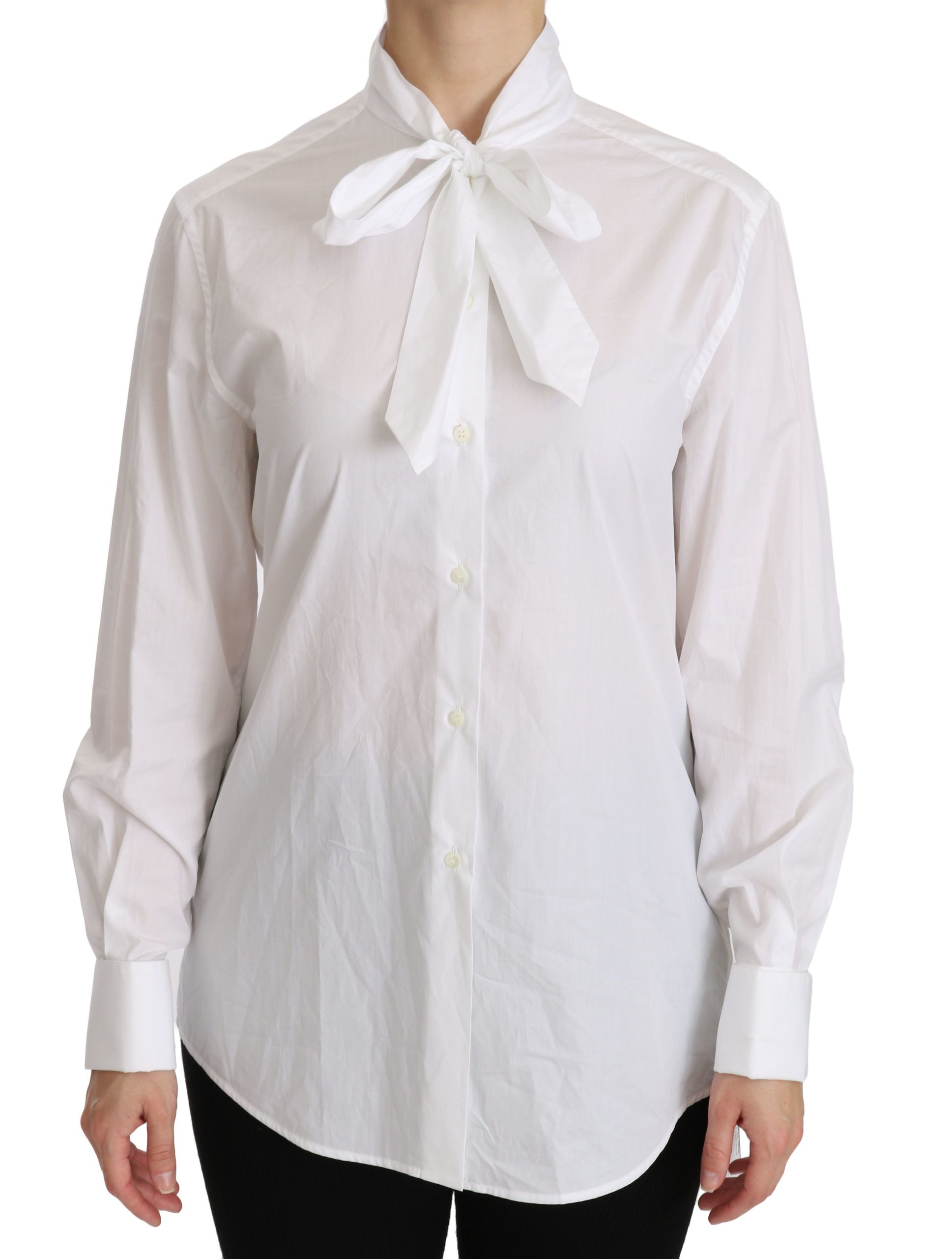Weißes Poloshirt mit Rollkragen und langen Ärmeln