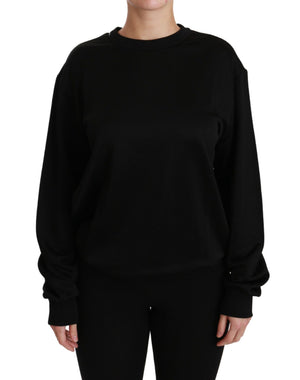 Schwarzer Pullover mit Rundhalsausschnitt aus Baumwolle