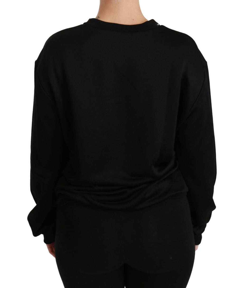 Schwarzer Pullover mit Rundhalsausschnitt aus Baumwolle