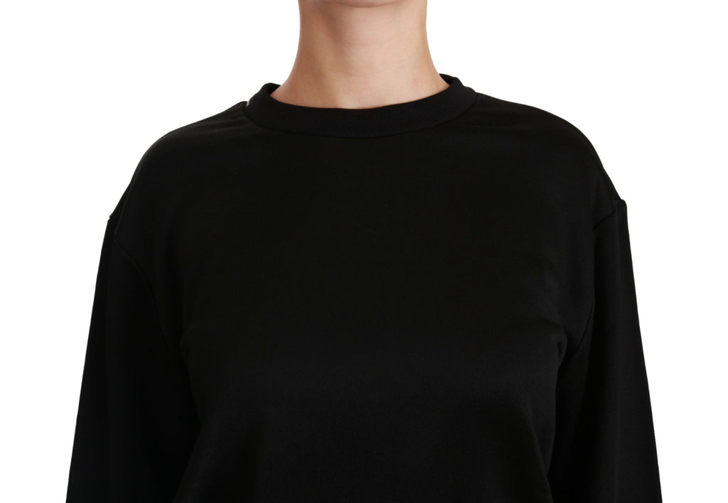 Schwarzer Pullover mit Rundhalsausschnitt aus Baumwolle