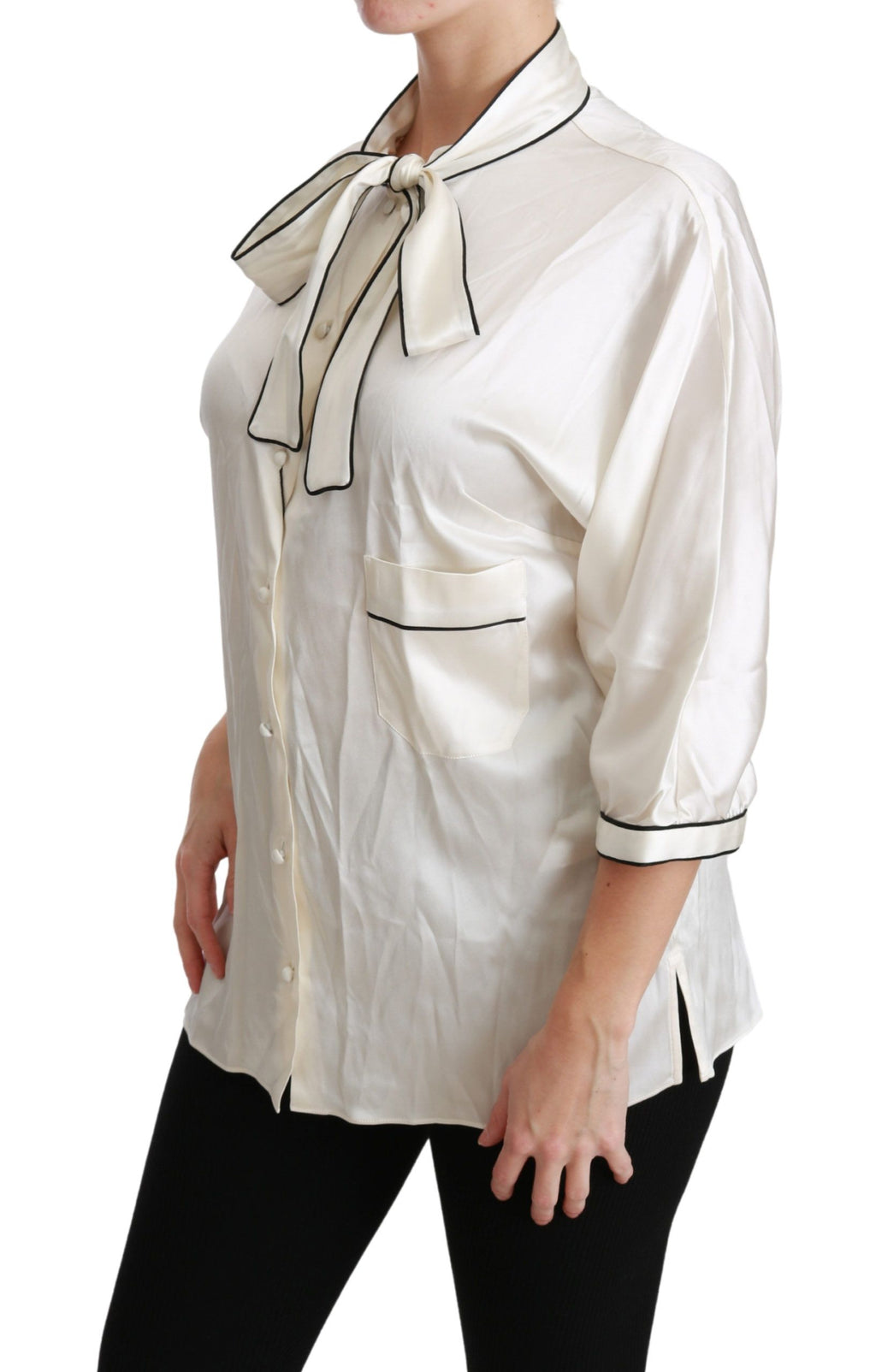 Beige 3/4 Ärmel Hemdbluse Seidentop