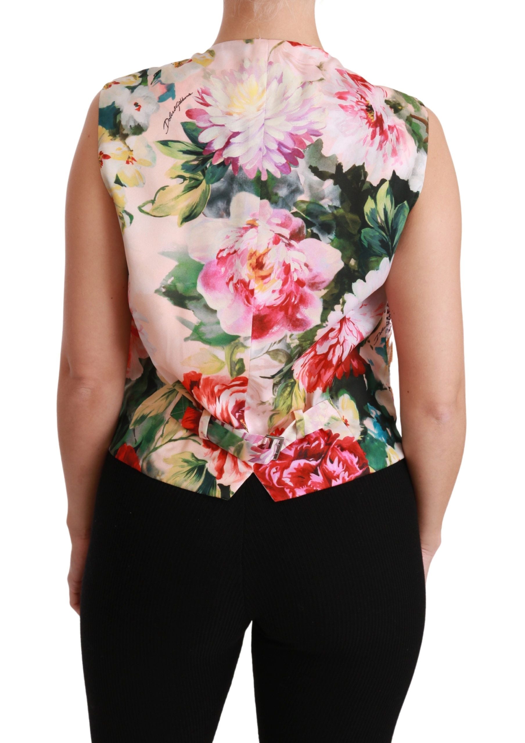 Mehrfarbige ärmellose Weste mit Blumenmuster