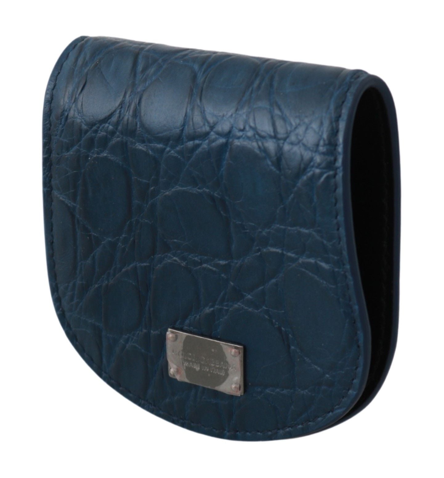 Blaue Ledertasche für Kondome