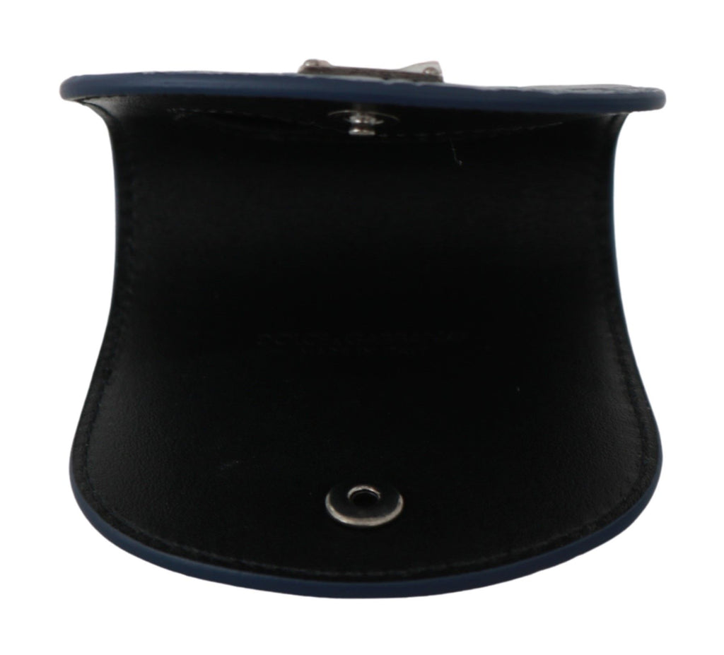 Blaue Ledertasche für Kondome