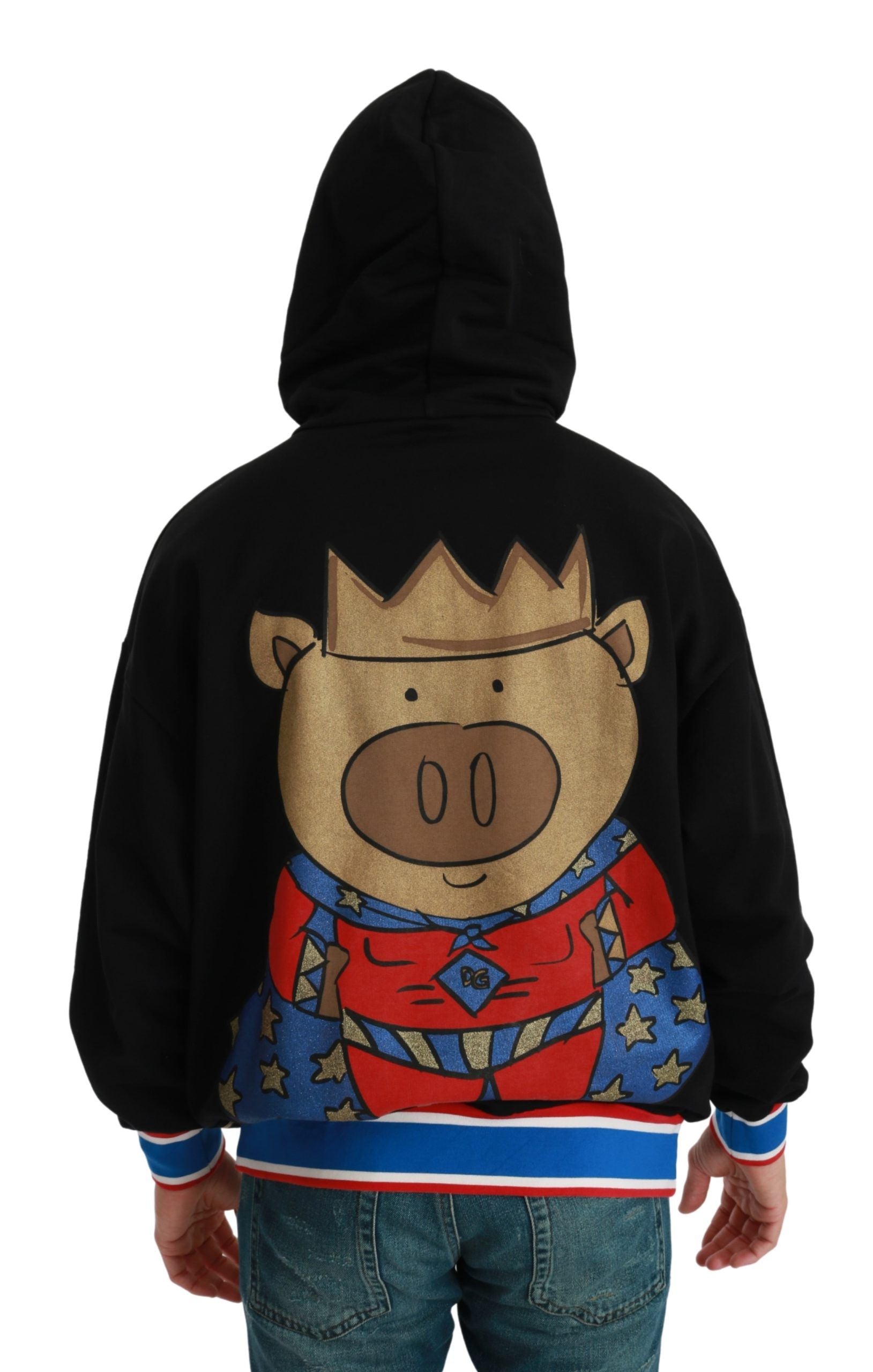 Schwarzer Pullover Schwein des Jahres mit Kapuze