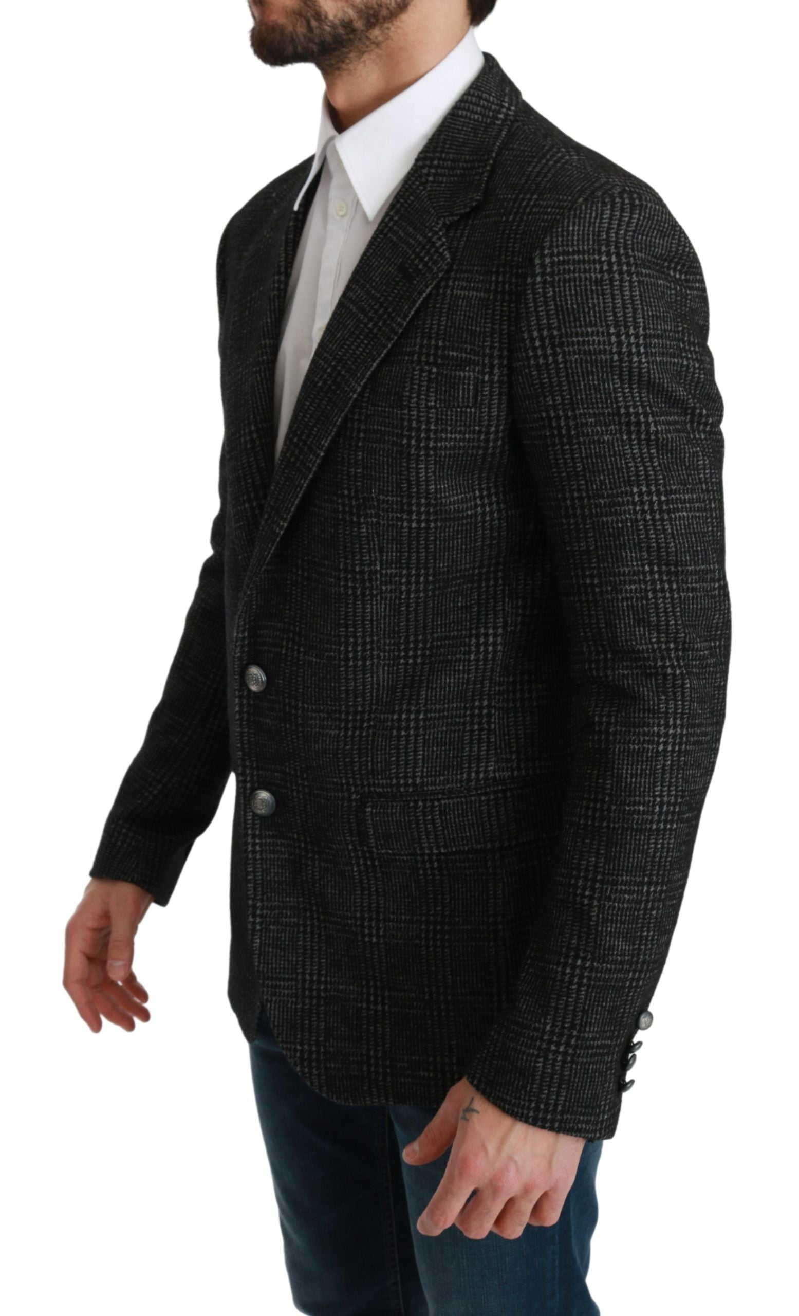 Grau karierter Slim Fit Blazer