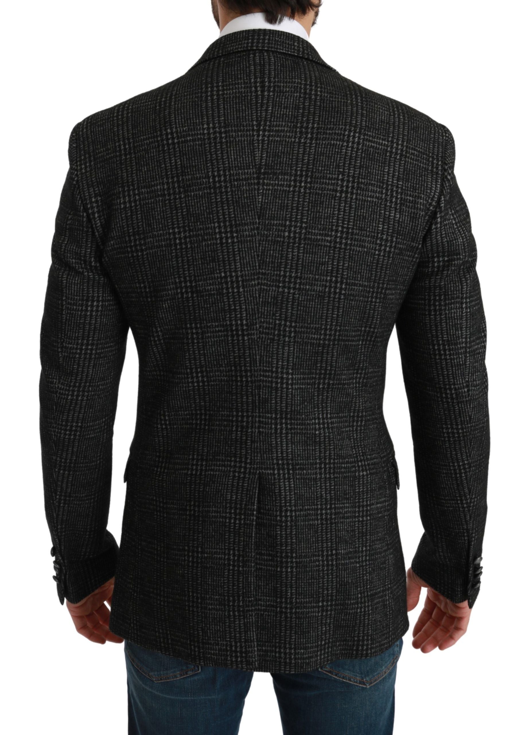 Grau karierter Slim Fit Blazer