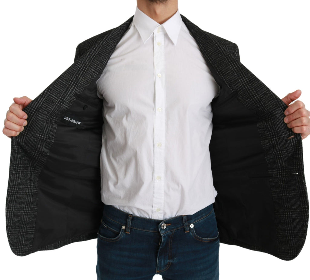 Grau karierter Slim Fit Blazer