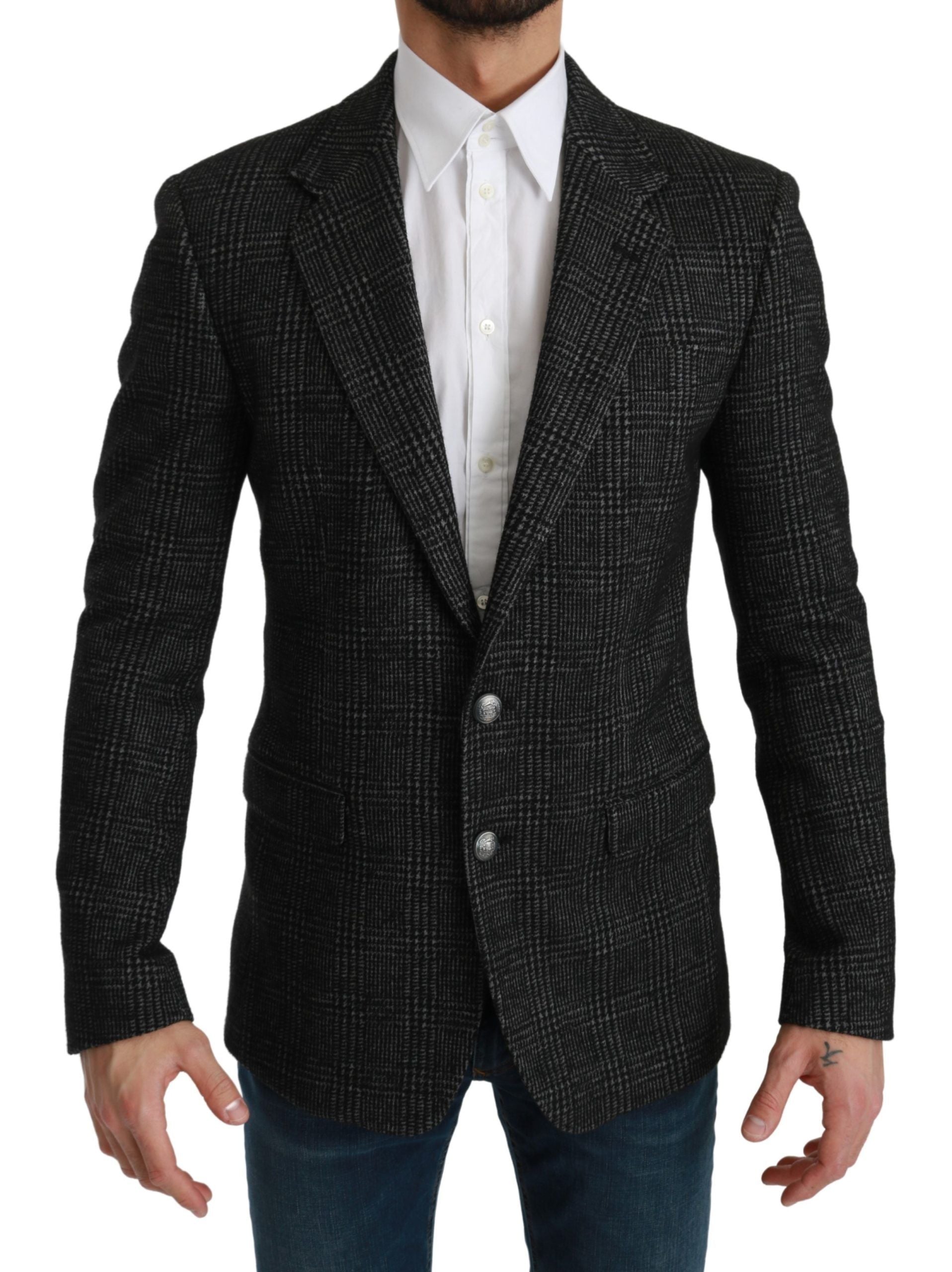 Grau karierter Slim Fit Blazer