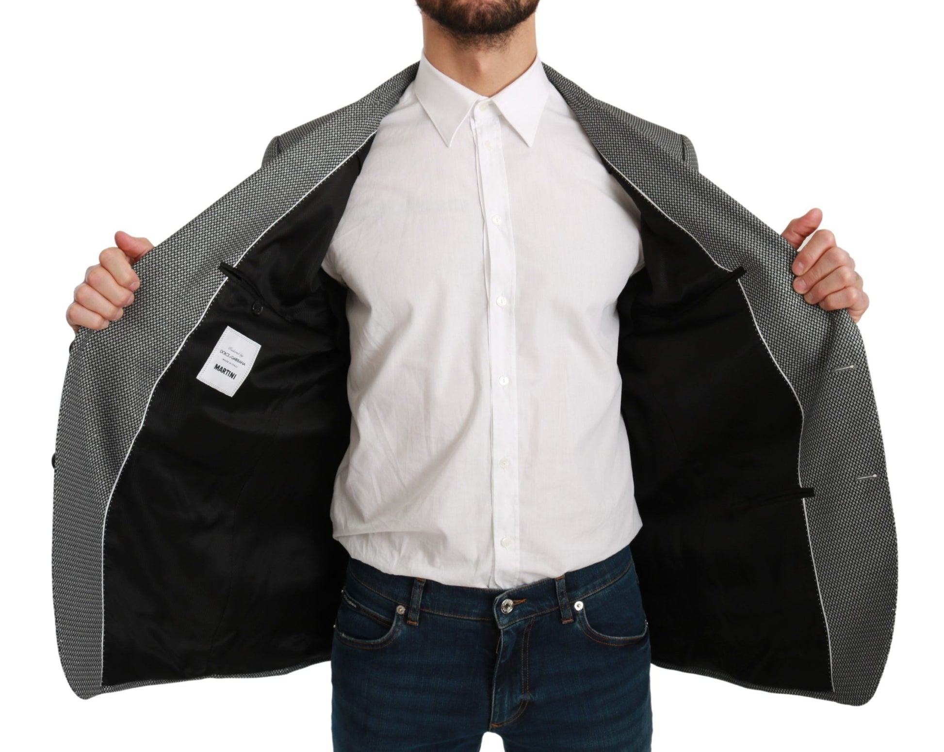 Grauer Slim Fit formeller MARTINI Blazer