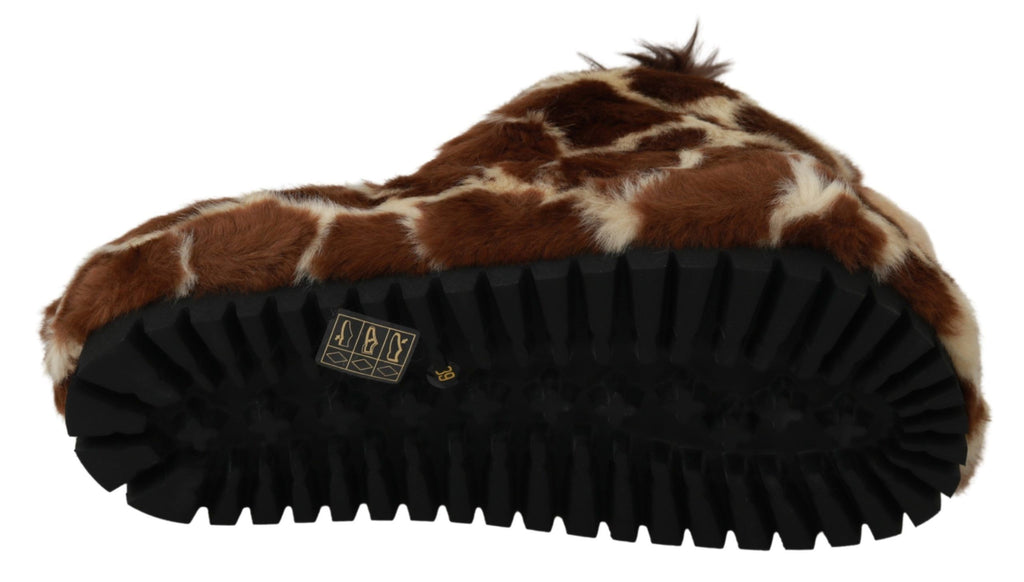 Braune Giraffe Hausschuhe Flats Sandalen Schuhe