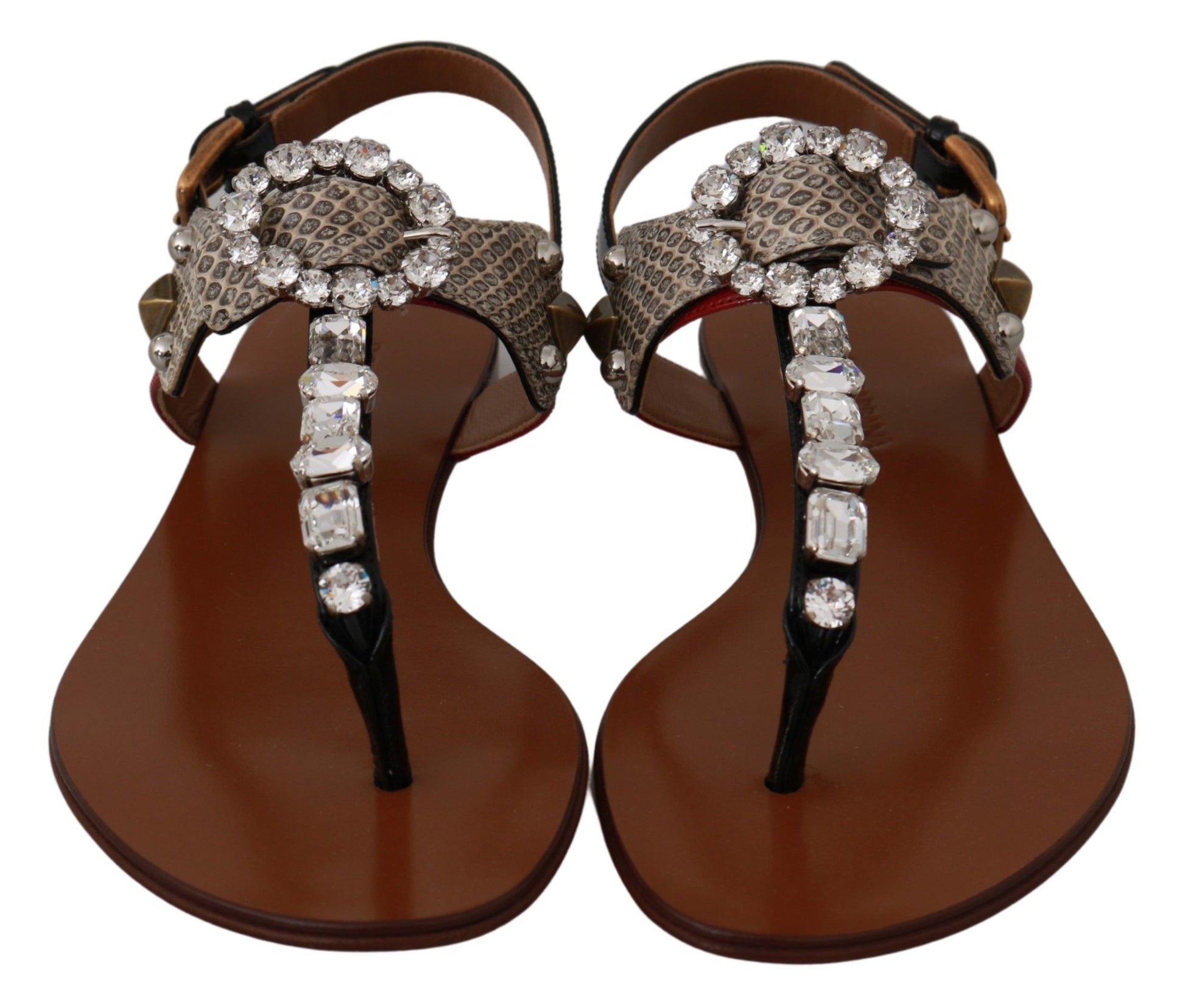 Leder Ayers Kristall Sandalen Flip-Flops Schuhe