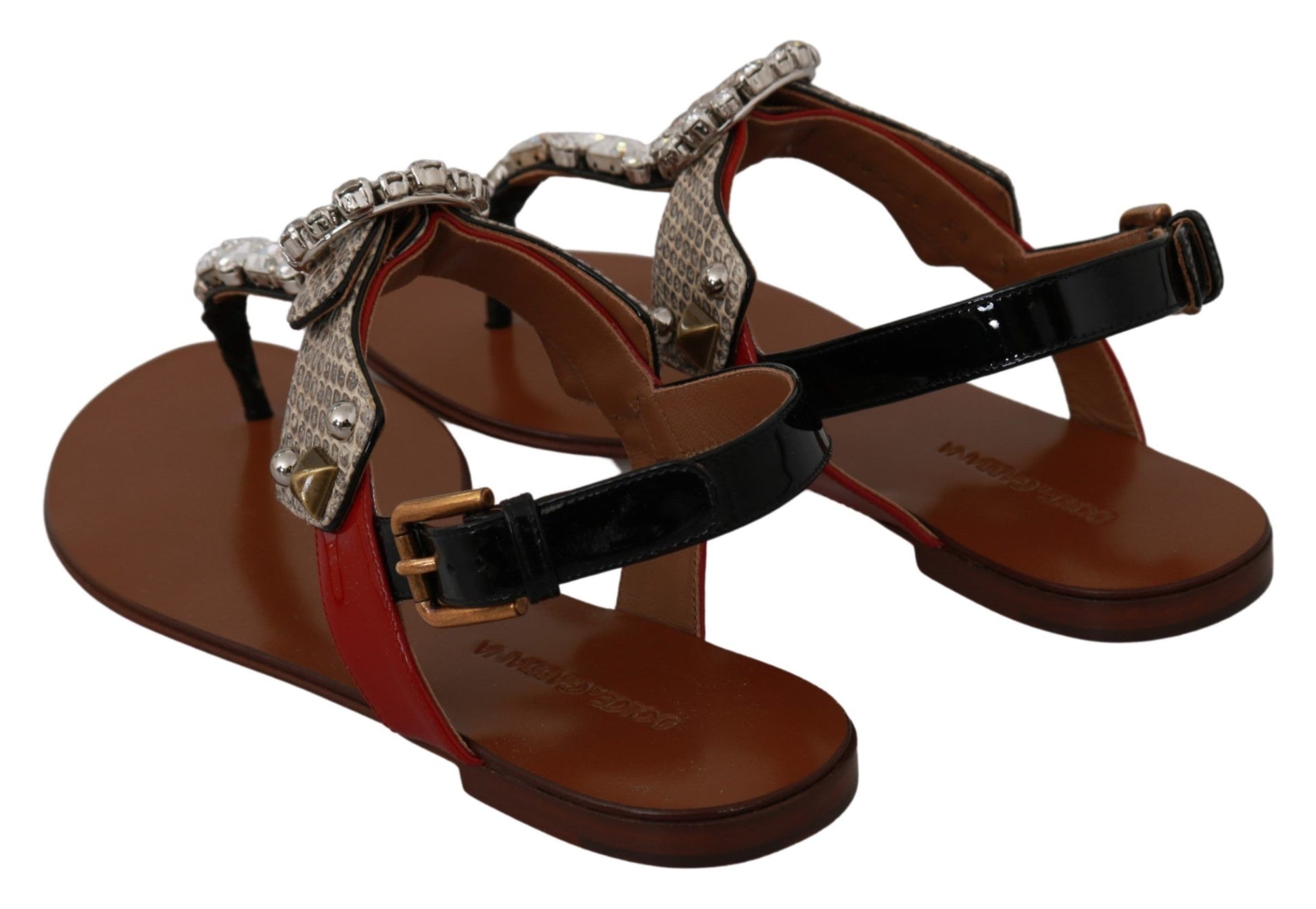 Leder Ayers Kristall Sandalen Flip-Flops Schuhe