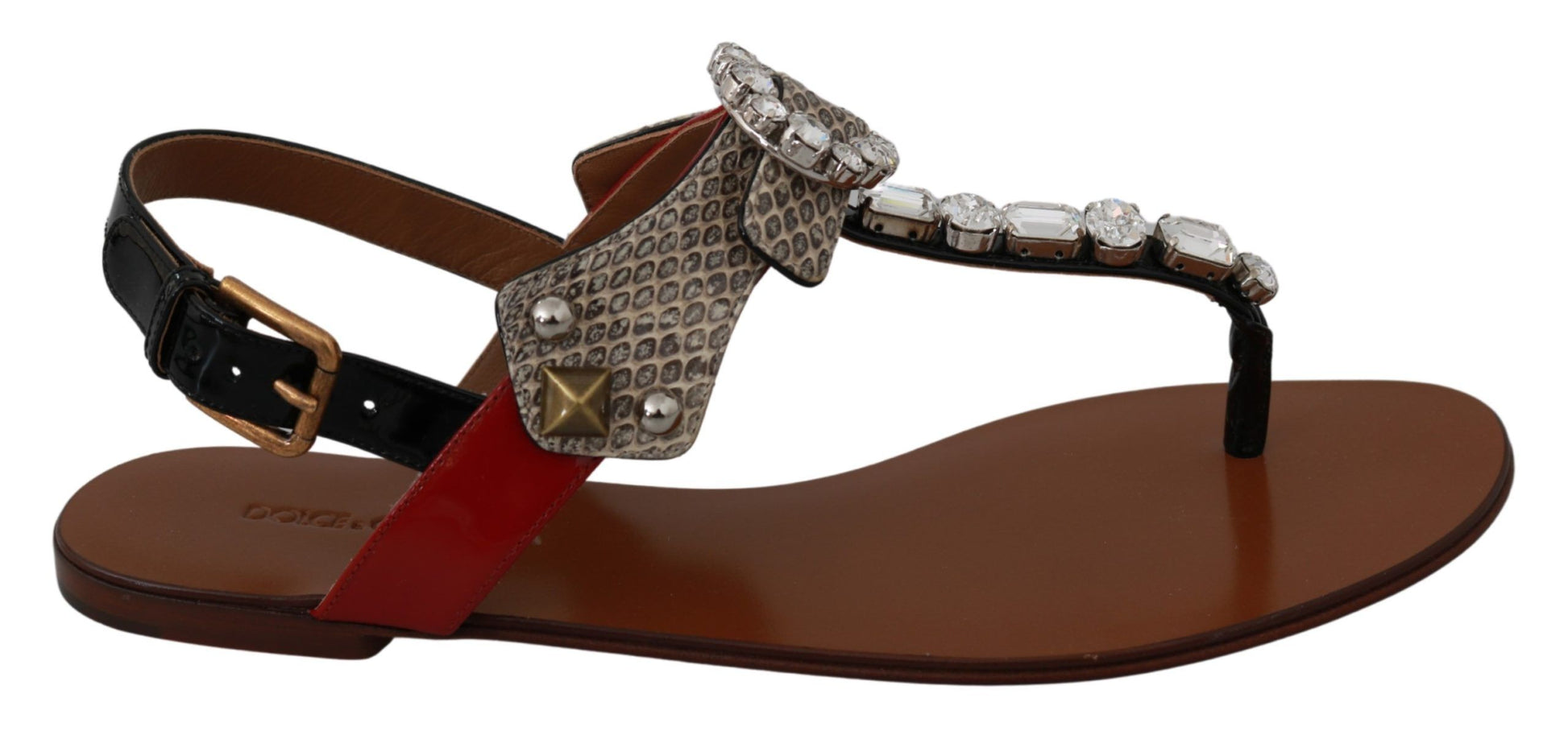 Leder Ayers Kristall Sandalen Flip-Flops Schuhe