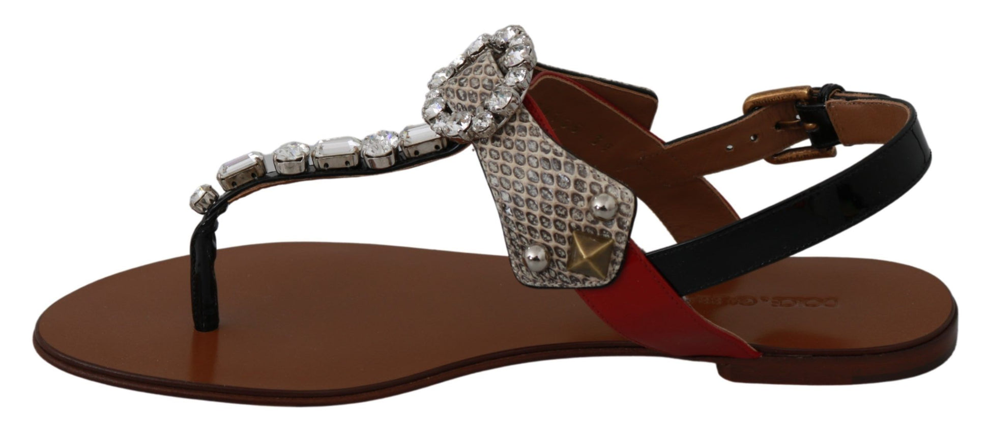 Leder Ayers Kristall Sandalen Flip-Flops Schuhe