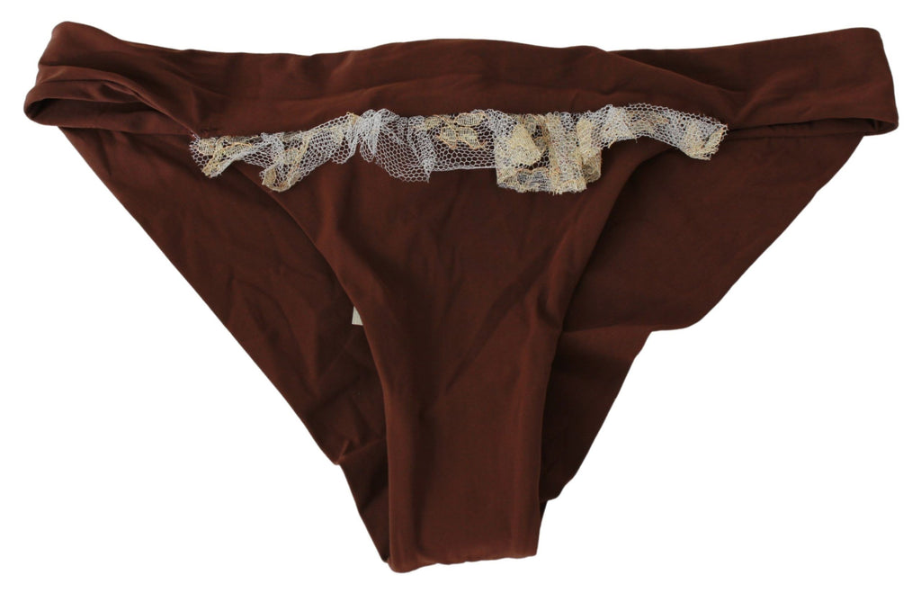 Brauner Spitzen-Strandmode-Bikini-Badeanzug