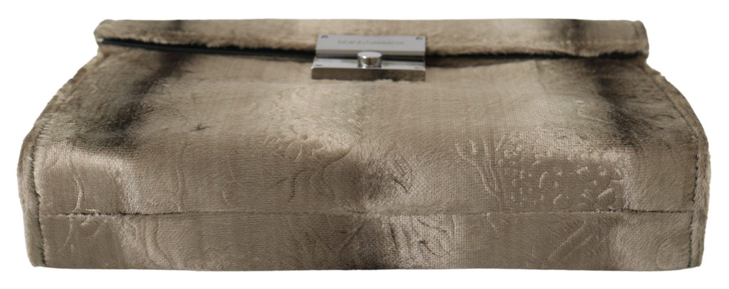 Beige Samt Blumen Leder Herren Dokumenten Aktentasche