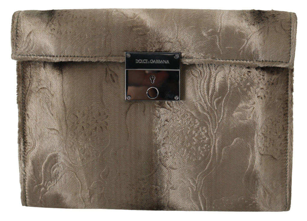 Beige Samt Blumen Leder Herren Dokumenten Aktentasche
