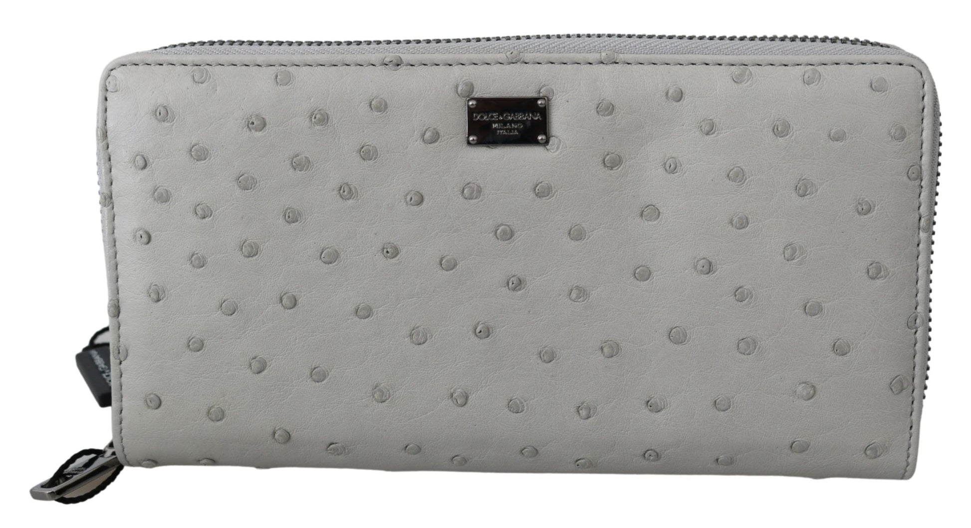 Weißes Straußenleder Continental Herren Clutch Portemonnaie
