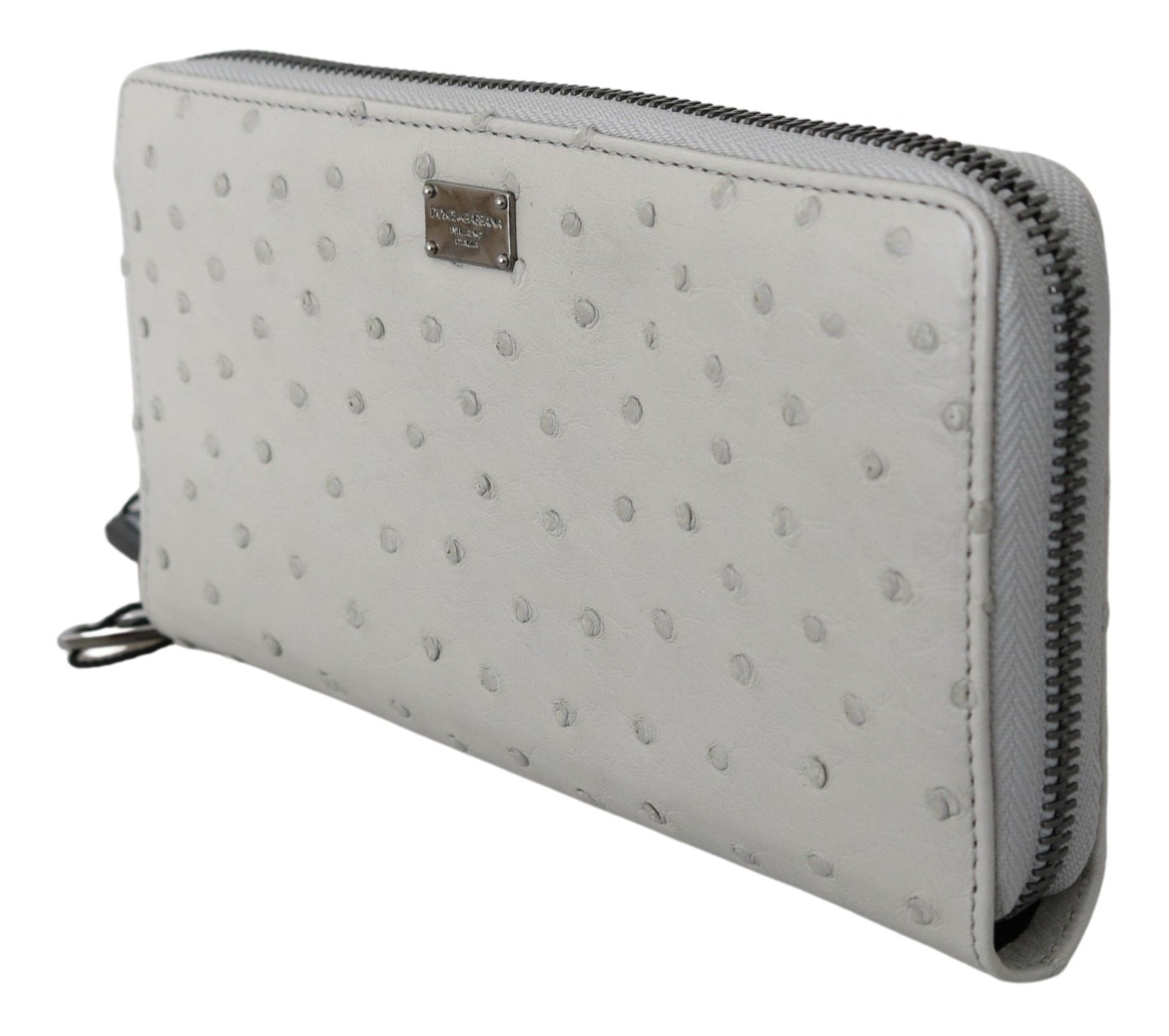 Weißes Straußenleder Continental Herren Clutch Portemonnaie