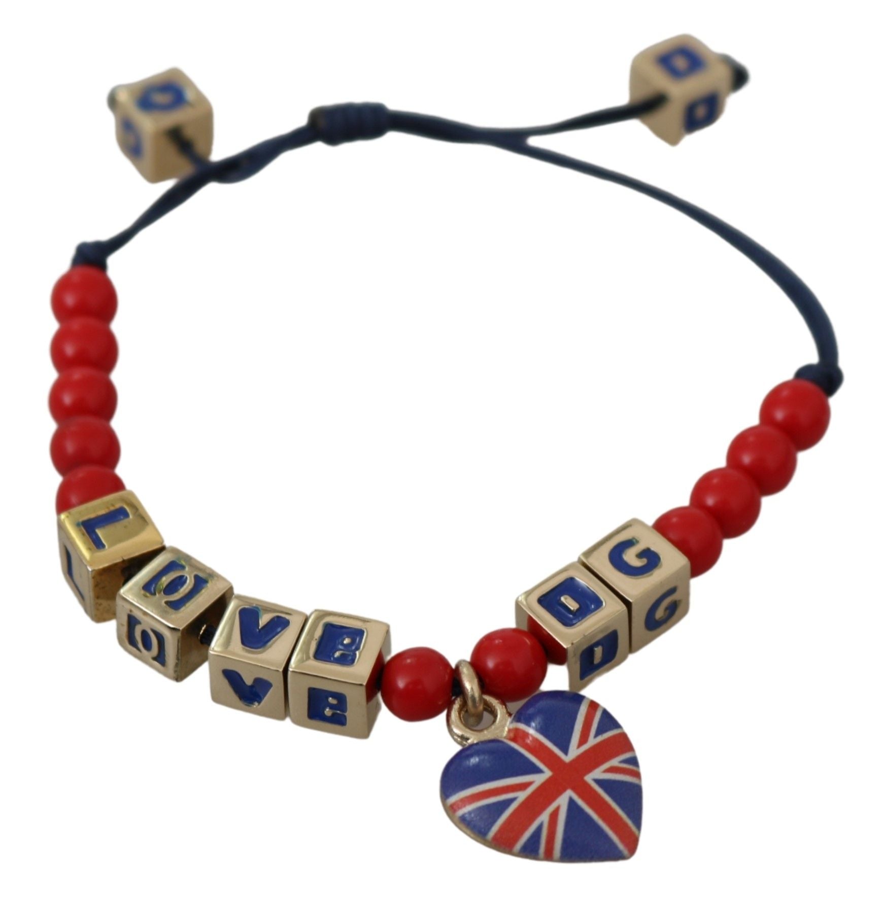 Rot-blaues Perlenarmband mit der Flagge von DG LOVES LONDON