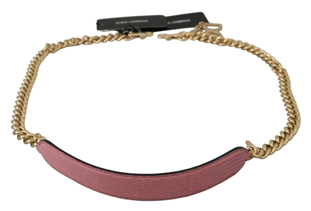 Rosa Leder Gold Kette Accessoire Schultergurt