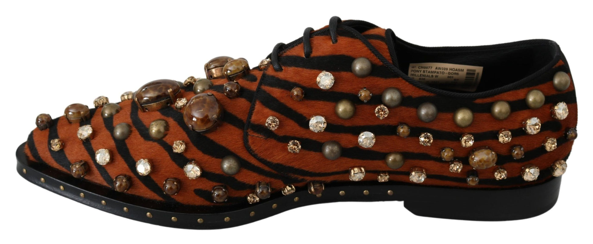 Orange Ponyhaar Kristall Kleid Broque Schuhe