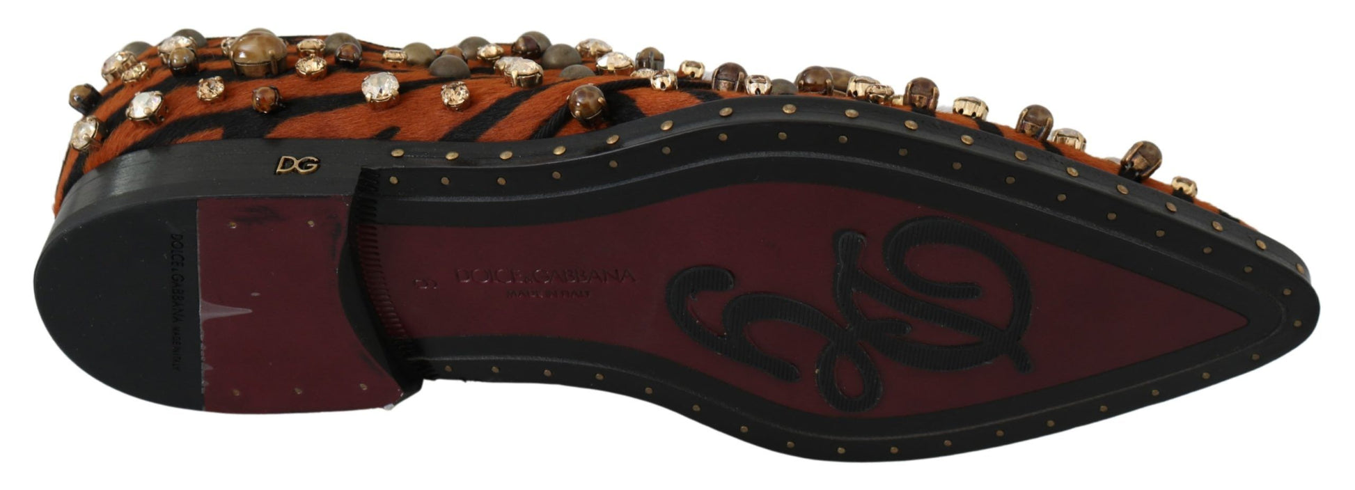 Orange Ponyhaar Kristall Kleid Broque Schuhe
