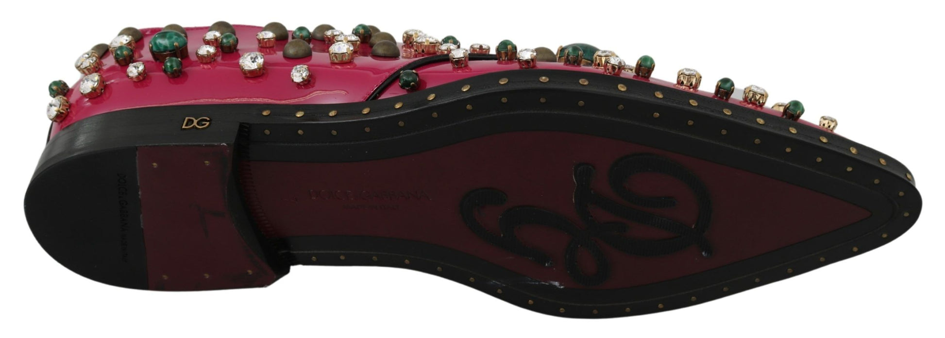 Rosa Broque-Schuhe aus Leder mit Kristallen