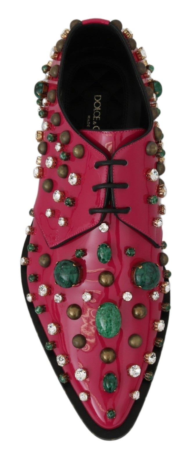 Rosa Broque-Schuhe aus Leder mit Kristallen