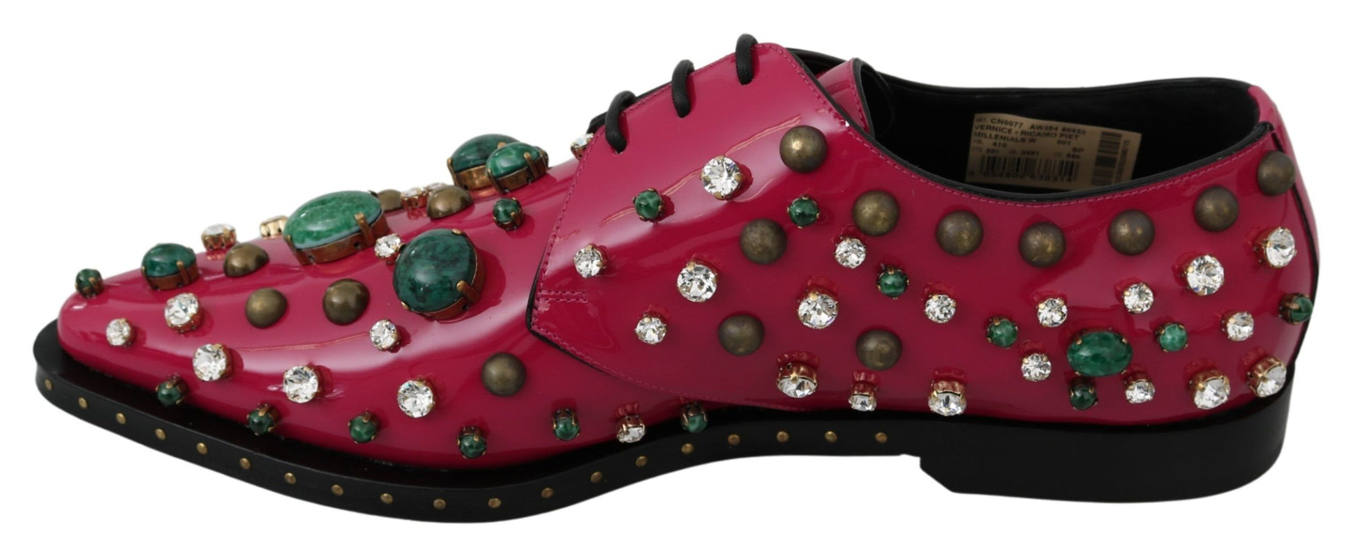Rosa Broque-Schuhe aus Leder mit Kristallen