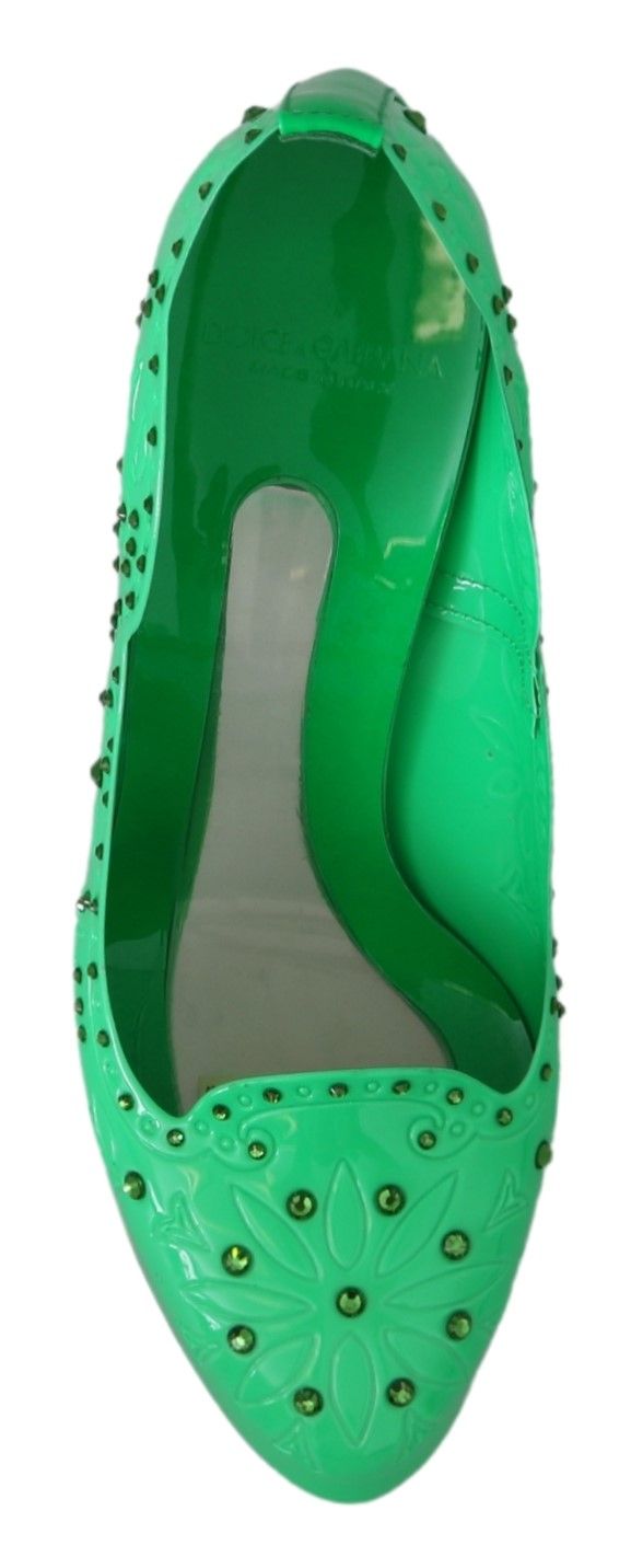 Grüne Kristall Blumen CINDERELLA Heels Schuhe