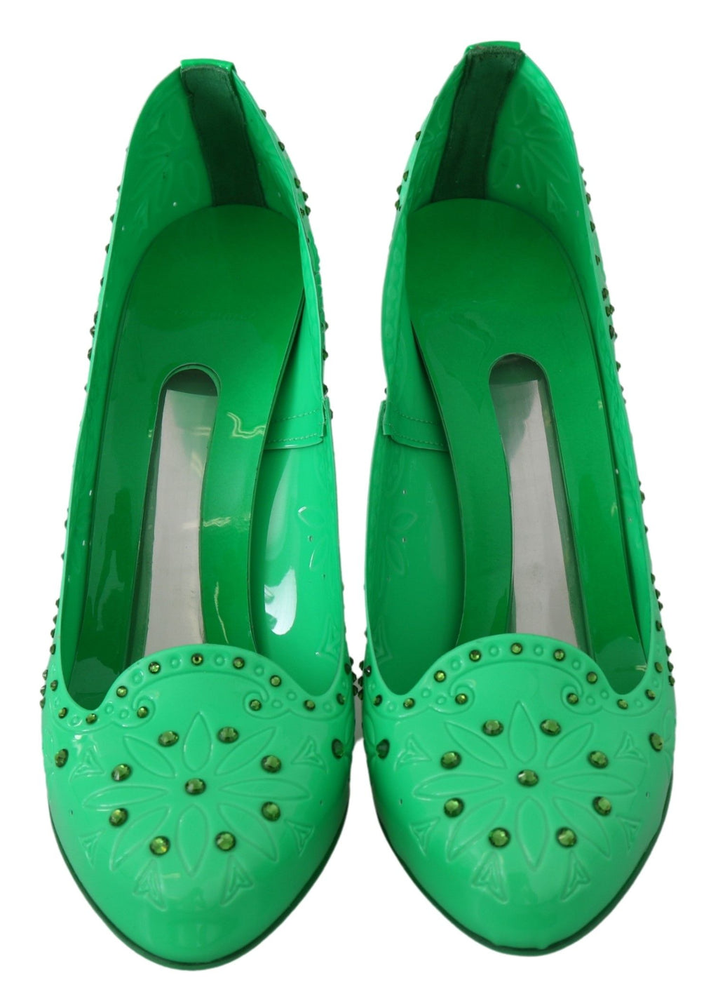 Grüne Kristall Blumen CINDERELLA Heels Schuhe