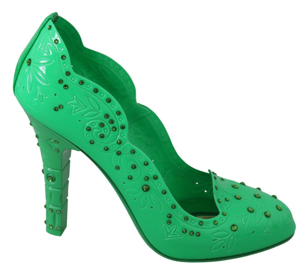 Grüne Kristall Blumen CINDERELLA Heels Schuhe