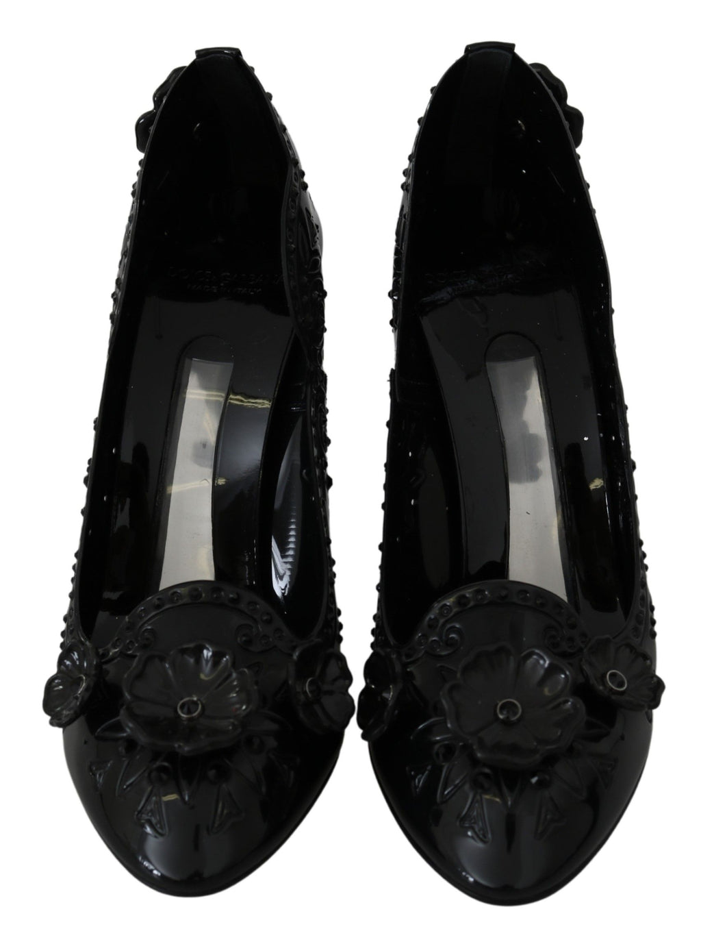 Schwarze Blumen Kristall CINDERELLA Heels Schuhe