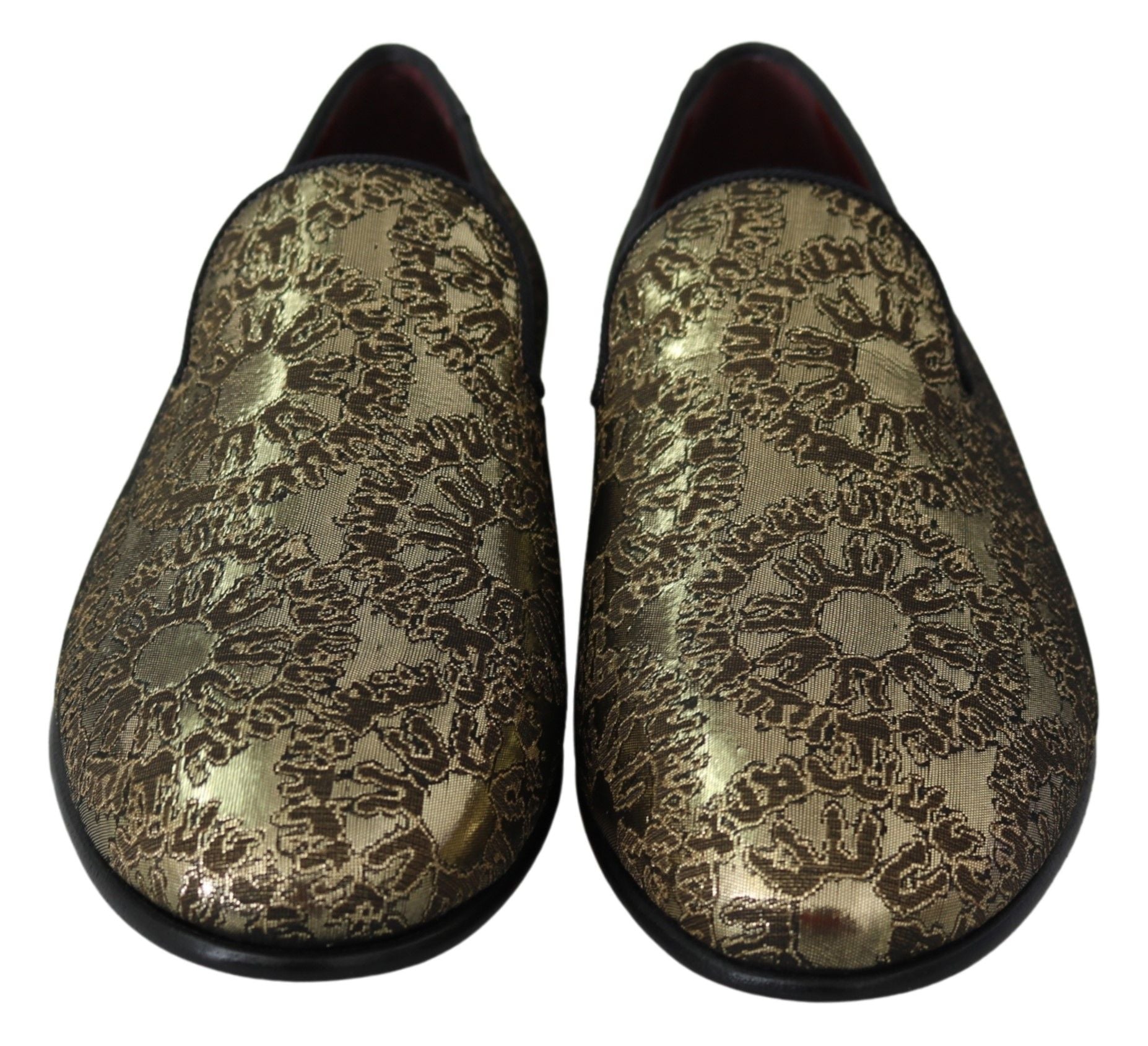 Gold Jacquard Flats Herren Loafer Schuhe