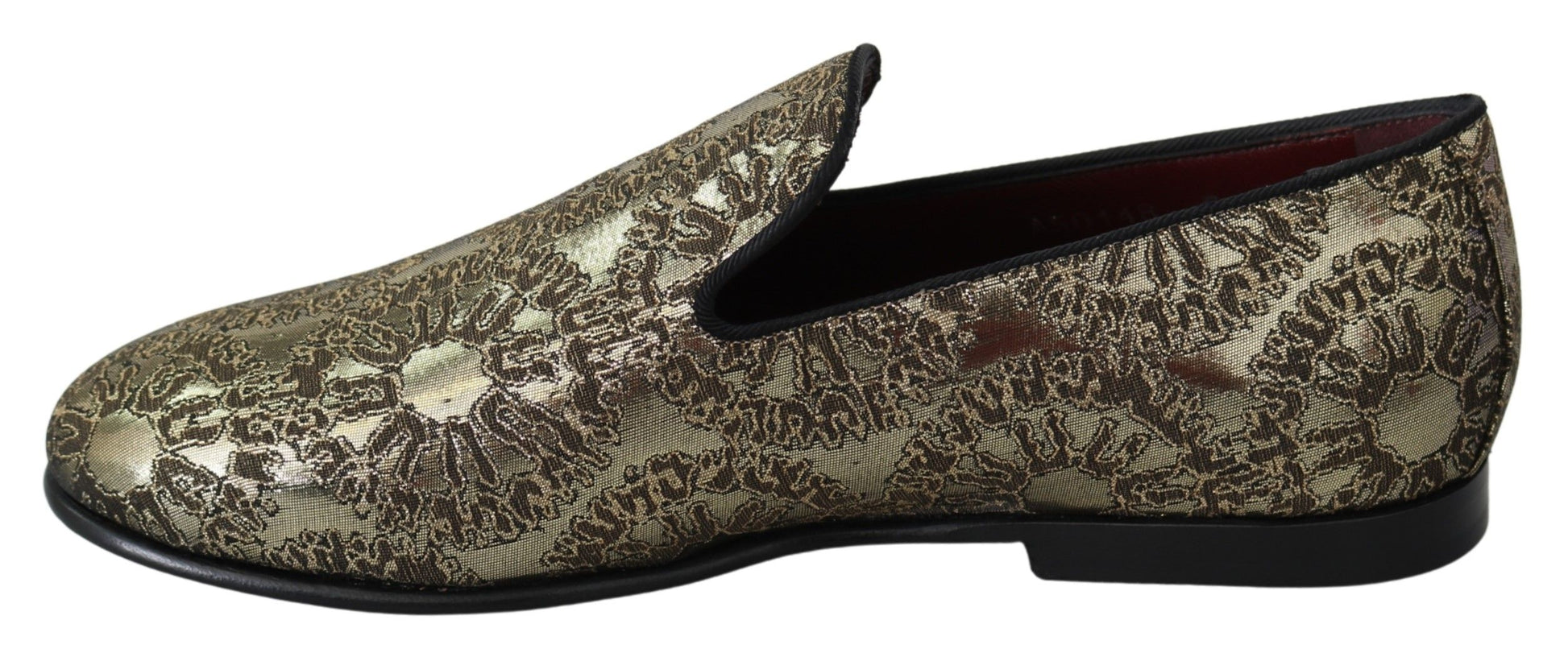Gold Jacquard Flats Herren Loafer Schuhe