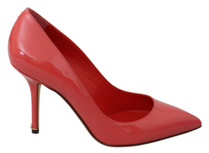 Dunkelrosa Lackleder Pumps mit Absatz