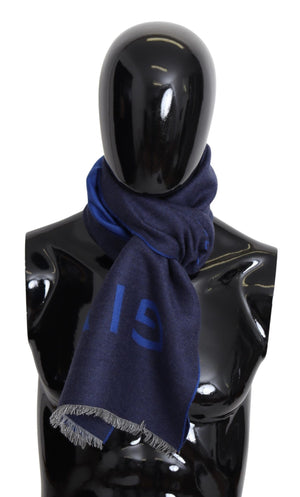 Blauer Wollschal Unisex Winter Warmer Schal Wickelschal