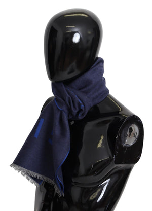 Blauer Wollschal Unisex Winter Warmer Schal Wickelschal