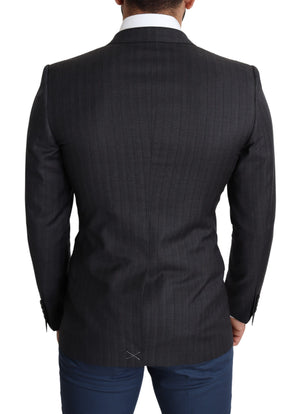 Schwarzer einreihiger Wollmantel MARTINI Blazer