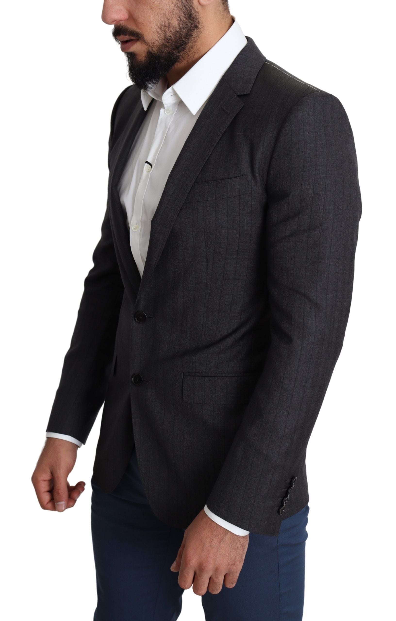 Schwarzer einreihiger Wollmantel MARTINI Blazer