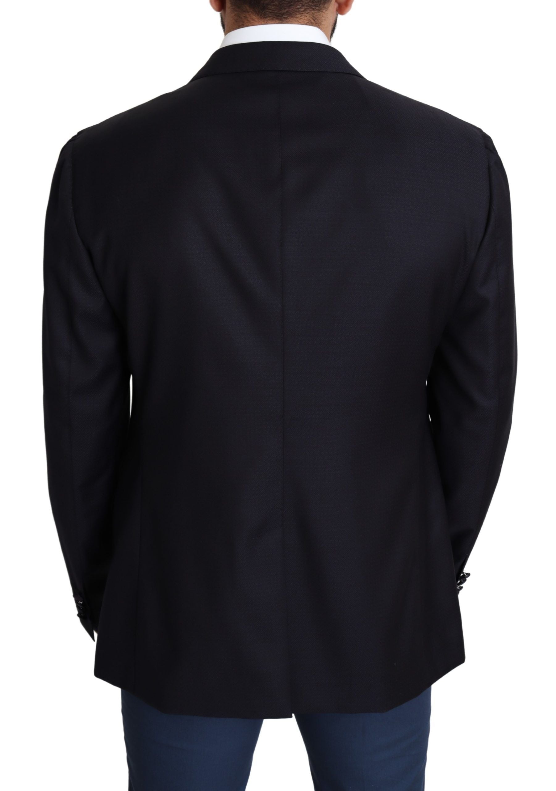 Schwarzer einreihiger Blazer NAPOLI aus Wolle