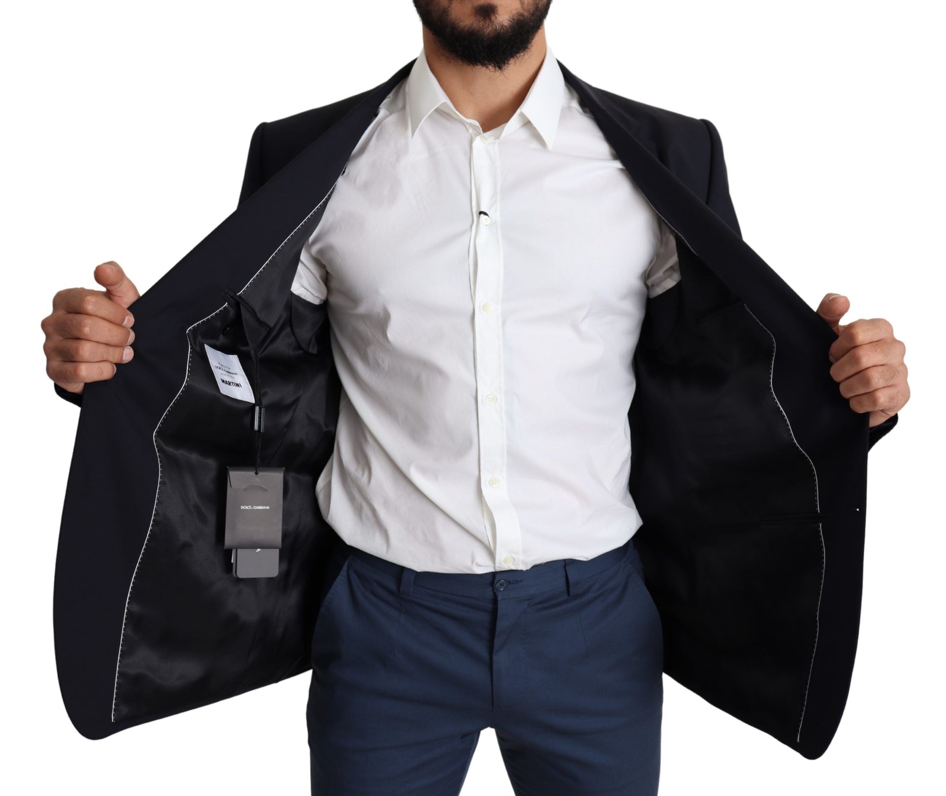 Schwarzer Wollstretch Herrenmantel MARTINI Blazer