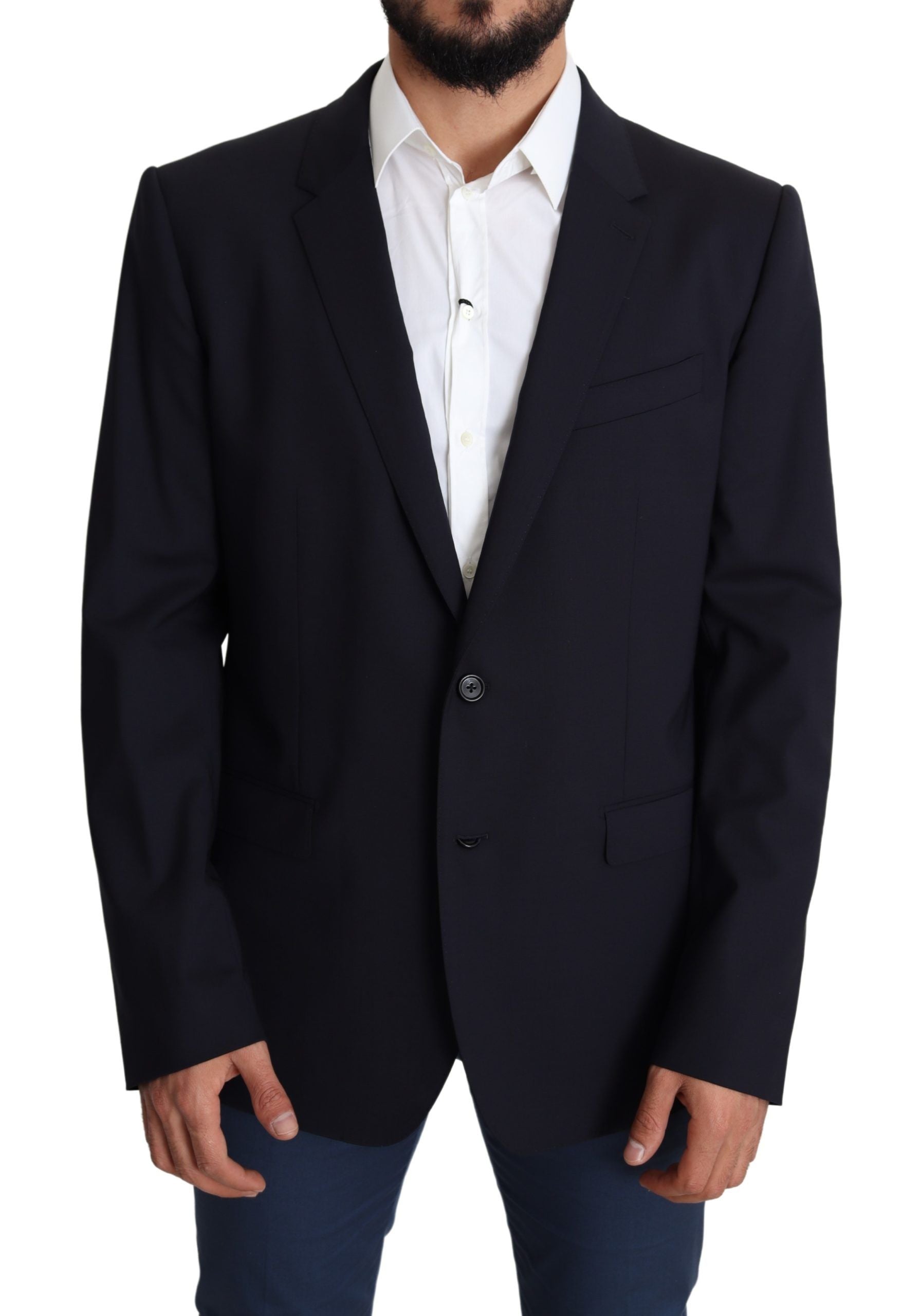 Schwarzer Wollstretch Herrenmantel MARTINI Blazer