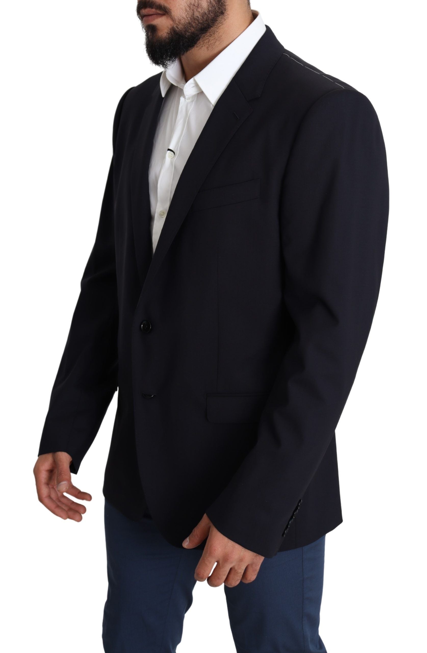 Schwarzer Wollstretch Herrenmantel MARTINI Blazer