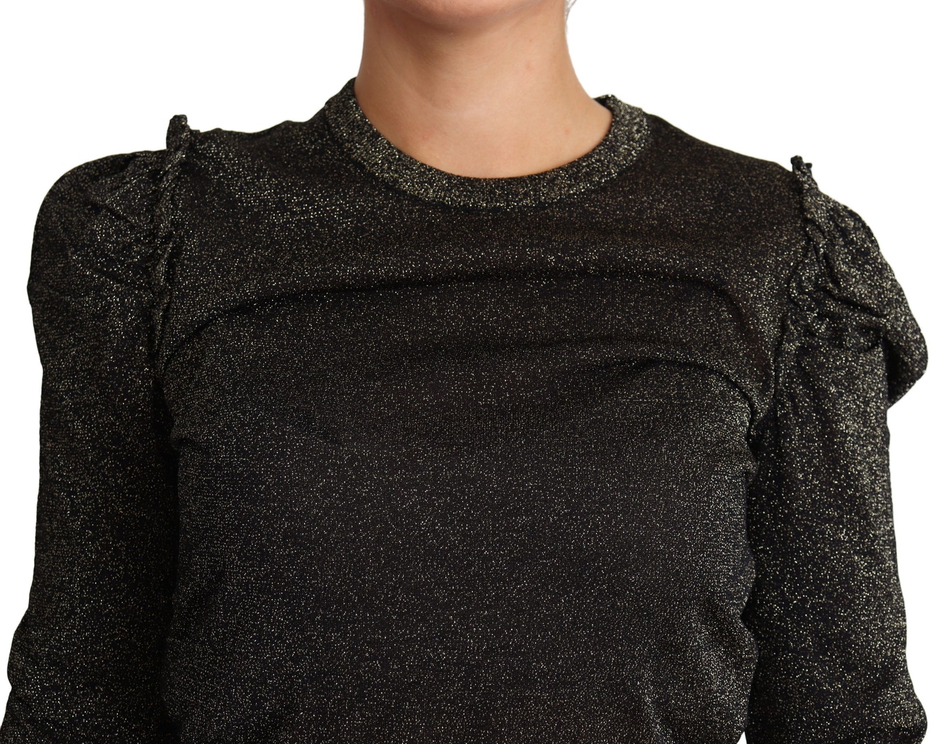Schwarz-Gold-Kurzpullover für Damen