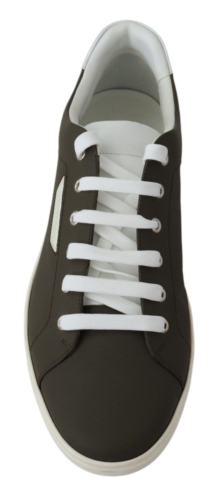 Weiß Grün Leder Low Top Sneakers Schuhe